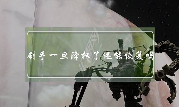 刷手一旦降权了还能恢复吗(个人旺旺号降权怎么恢复正常)